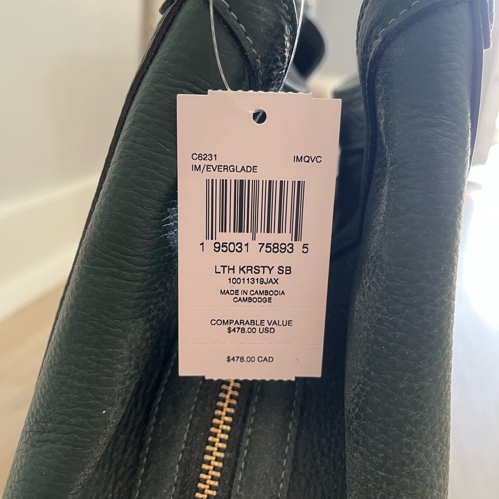 Coach Forest Green Leather Shoulder Bag - Picture 2 of 3